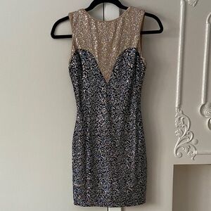 Sequin Mini Dress - Black and Gold